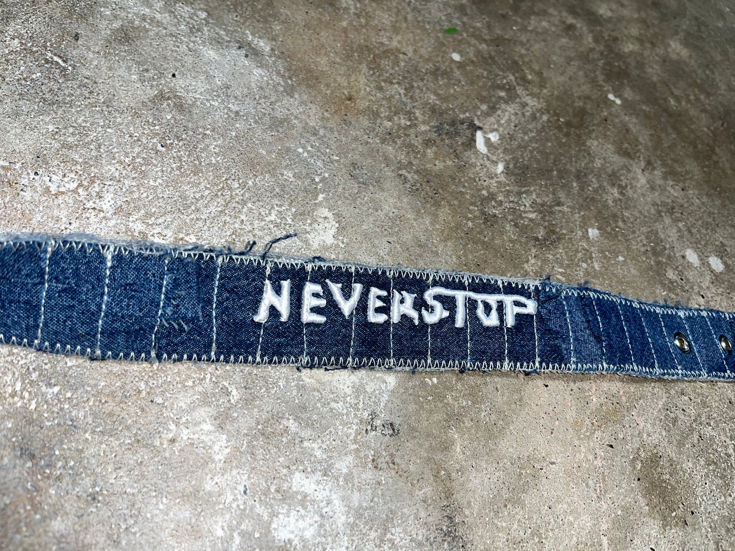 Denim pinstripe belt