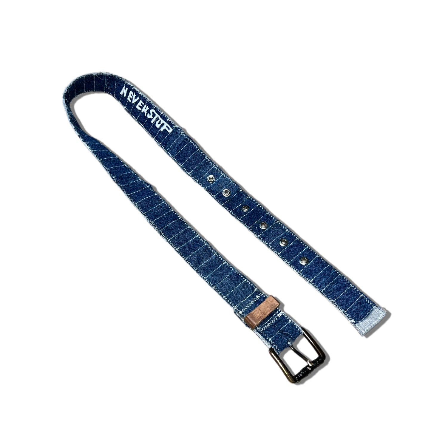 Denim pinstripe belt