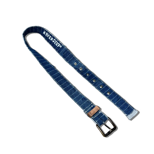 Denim pinstripe belt